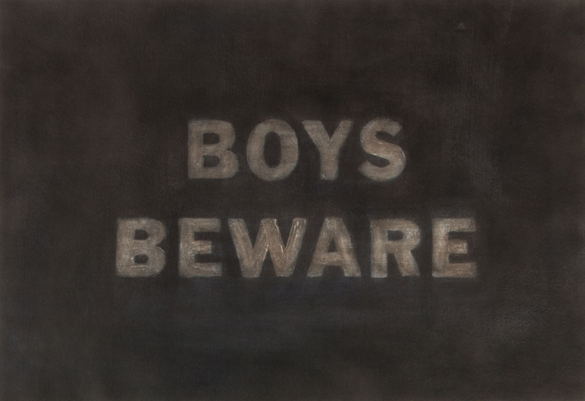 boys beware, Acryl, Tusche auf Papier, 2016, Dominik Geis