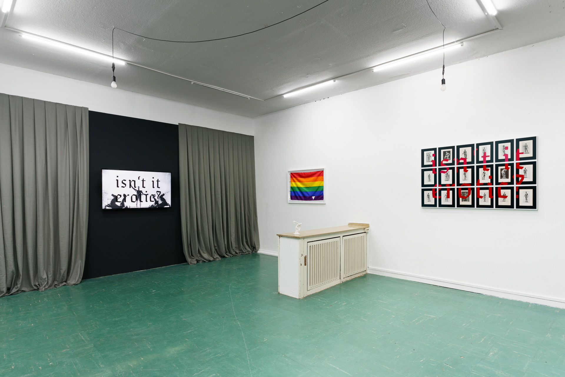 Ausstellungsansicht, isn't it erotic?, Neuland_Projektraum, Bochum, 2023