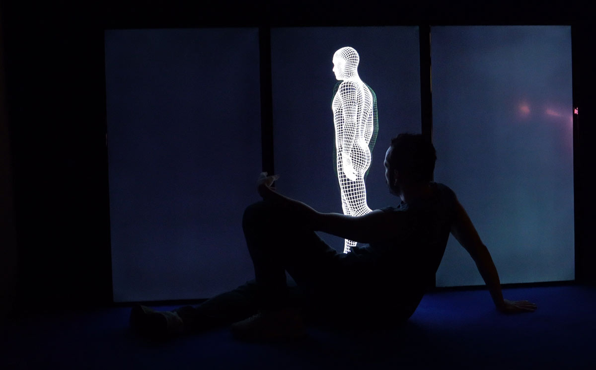while watching a three dimensional figure, Ausstellungsansicht, 2020, Dominik Geis